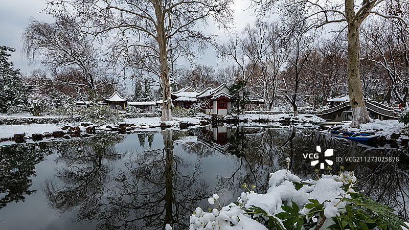 江南雪--南京东郊梅花谷雪景图片素材