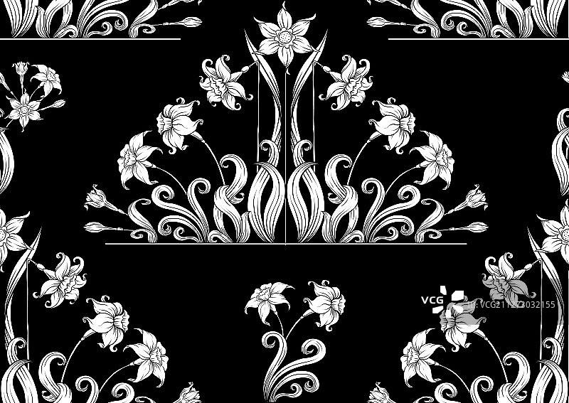 水仙花无缝背景图案图片素材