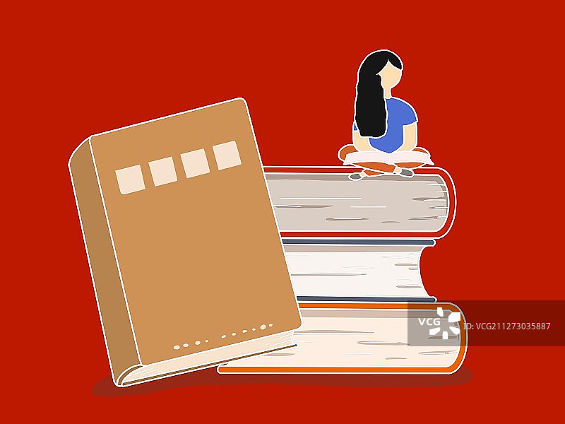 插画：读书日教育小人图片素材