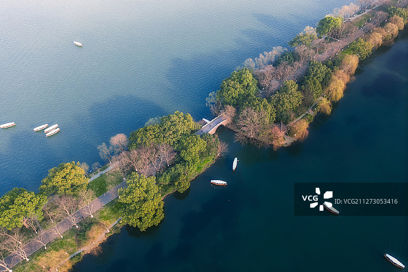 杭州西湖苏堤春晓图片素材