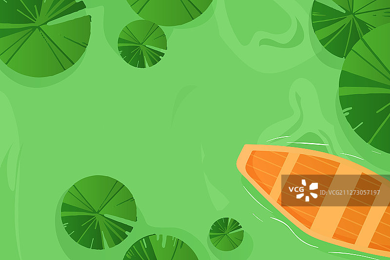 荷叶夏季夏天顶视图背景矢量插画图片素材