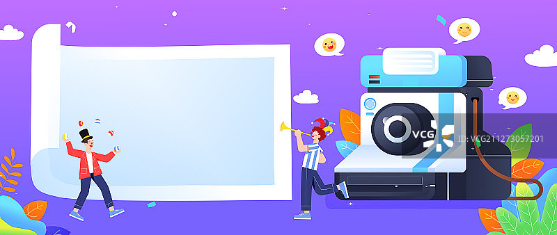 愚人节相机记录生活拍摄表情矢量插画图片素材