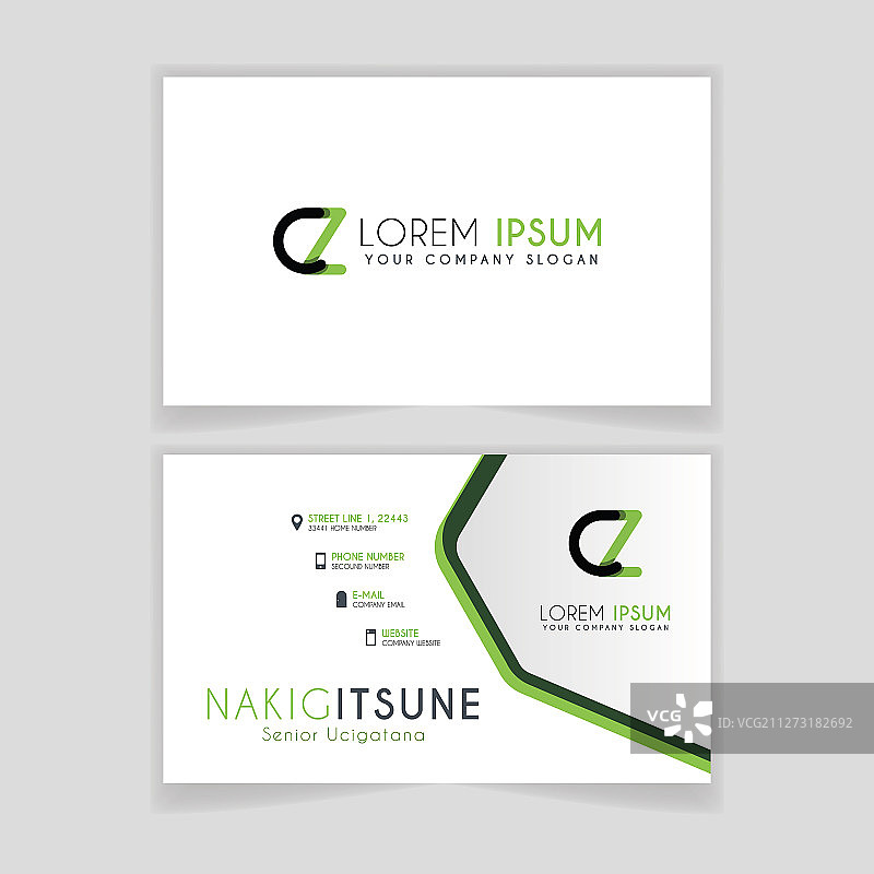 CZ字母简约商务卡片图片素材