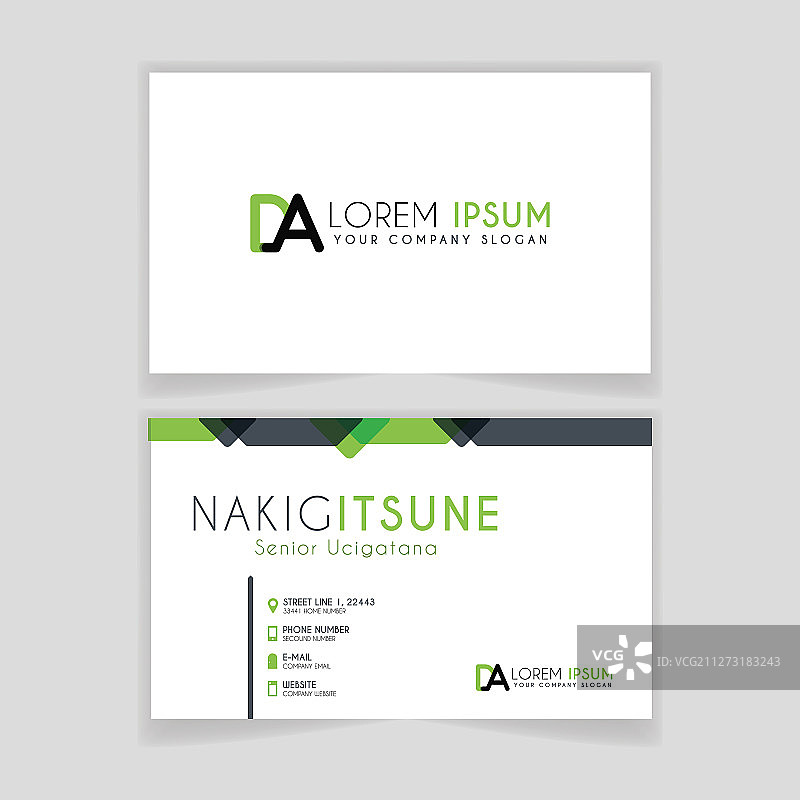 简约DA字母名片图片素材