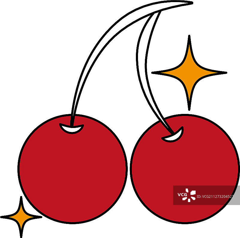 孤立的赌场樱桃填充设计图片素材