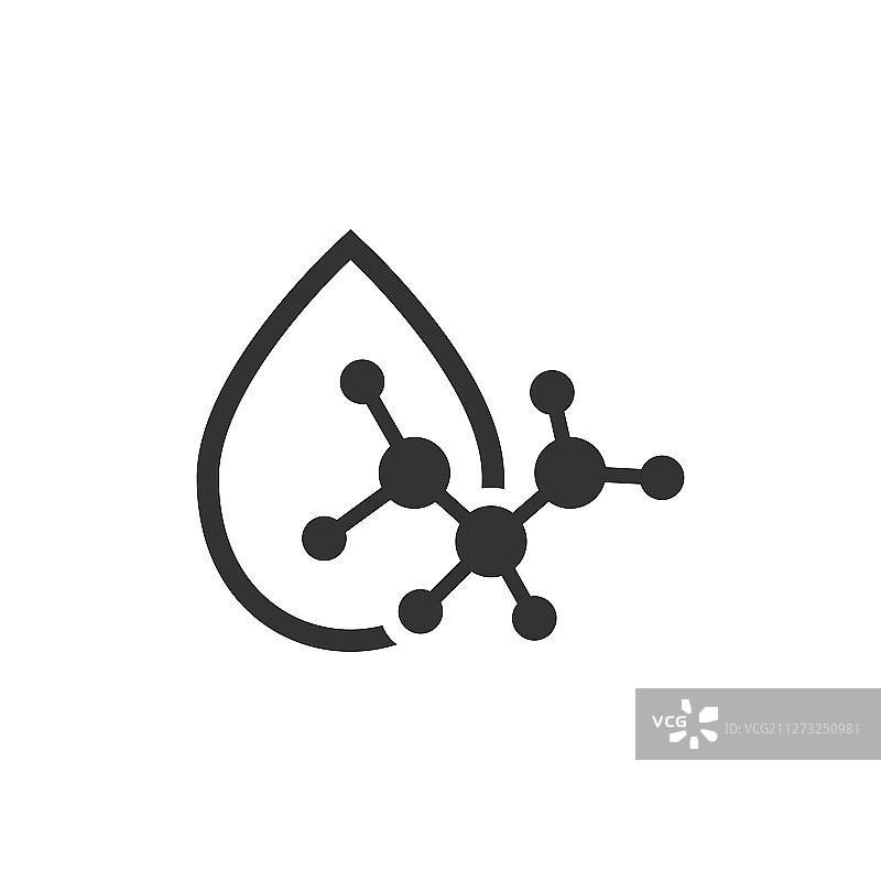 扁平风格的酸分子图标，白色背景上的DNA图片素材