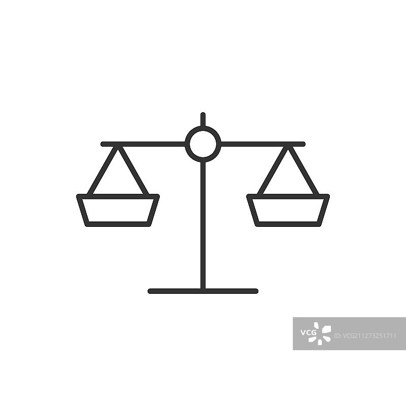 白色背景的扁平风格天平图标图片素材