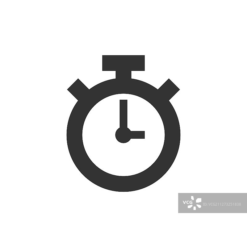 时钟图标在平面风格手表上白色孤立图片素材