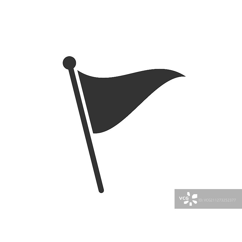 白色背景上的扁平风格旗帜图标图片素材