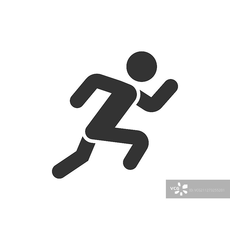 扁平风格的奔跑人群图标图片素材