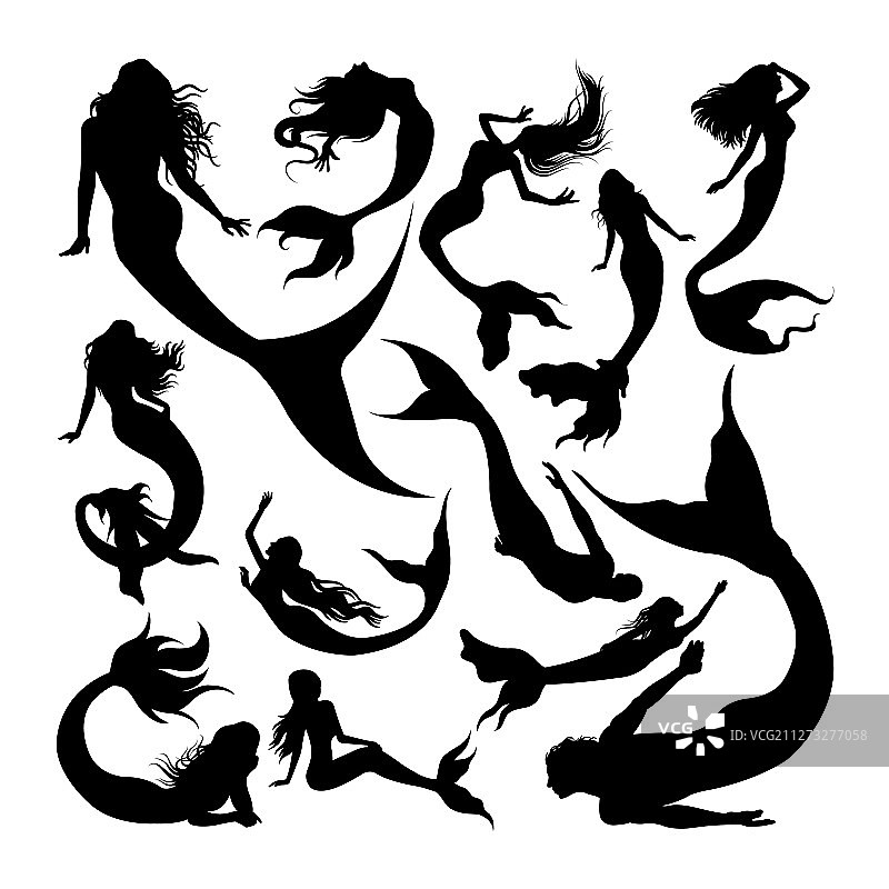 美人鱼轮廓图片素材