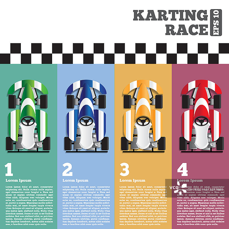 卡丁车冲过终点线图片素材