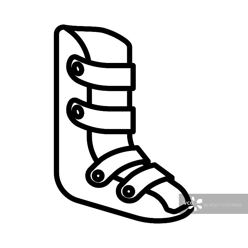 医疗腿部绷带或支架线条图标图片素材
