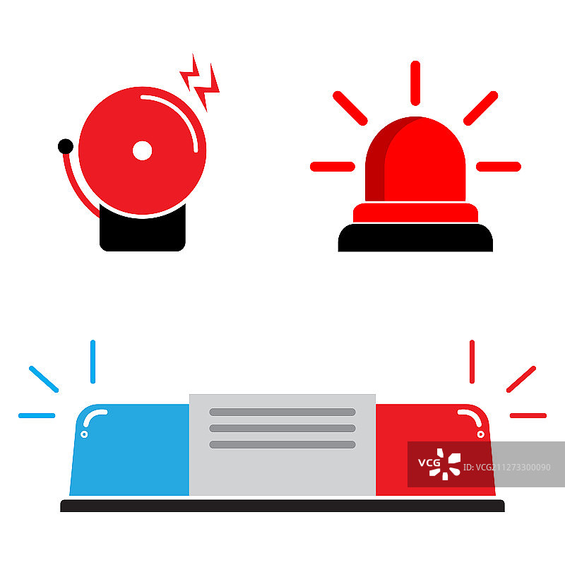 流行扁平风格的警报器图标图片素材