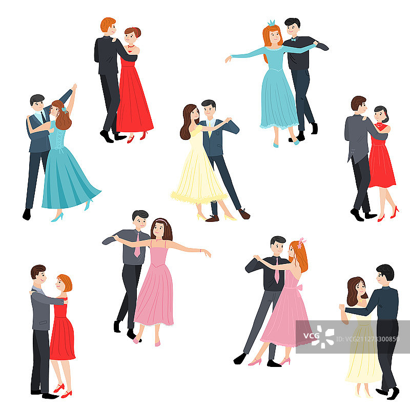 年轻优雅男女情侣合集图片素材