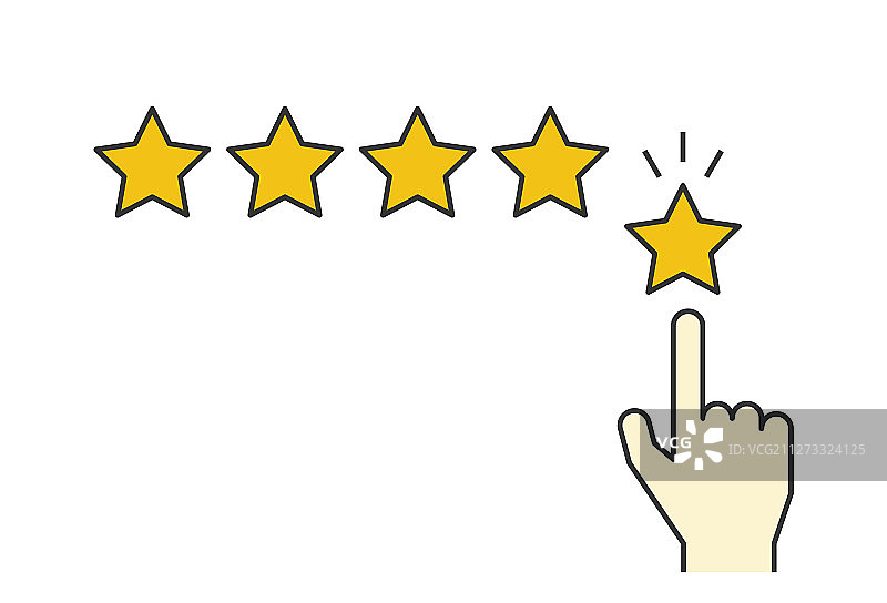 五星评级线性展示图片素材