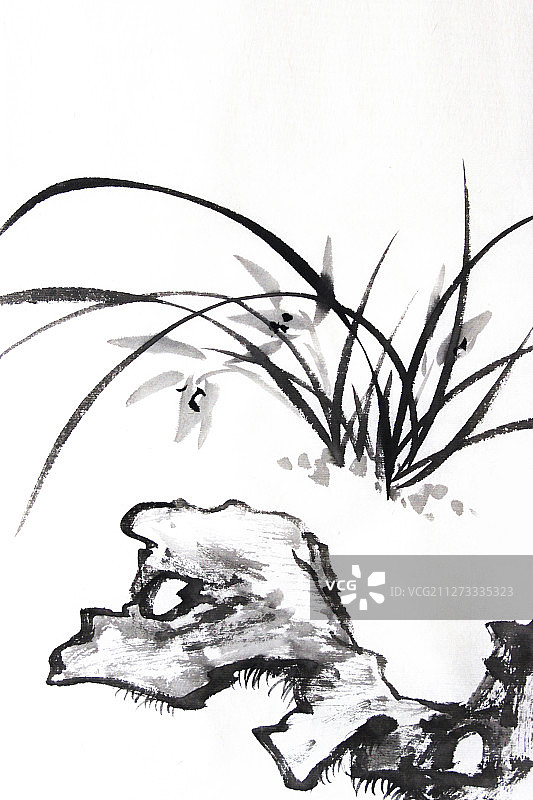 水墨花兰花图片素材