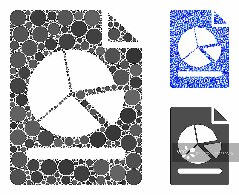圆形点状饼图报告页面马赛克图标图片素材