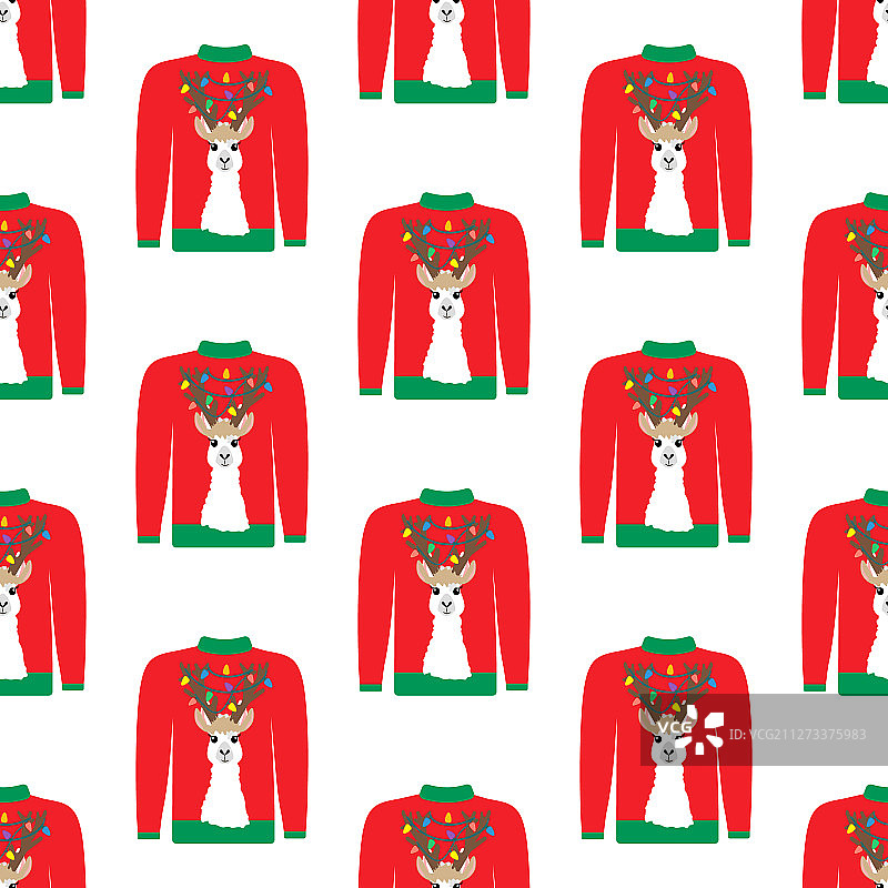 圣诞主题丑毛衣无缝图案图片素材