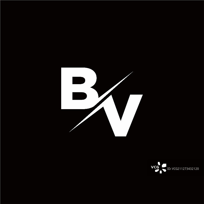 Bv标志字母组合斜线与现代标志图片素材