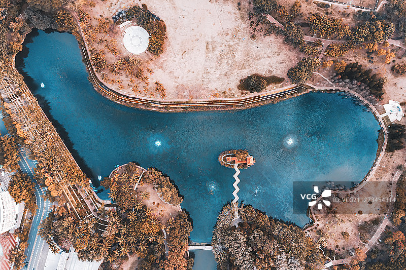 深圳龙岗龙潭公园俯拍地图图片素材