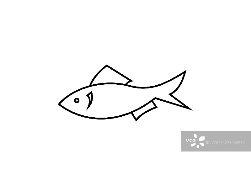 单线风格鱼图标图片素材