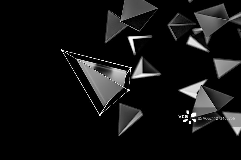 3D抽象大量抽象三角图片素材