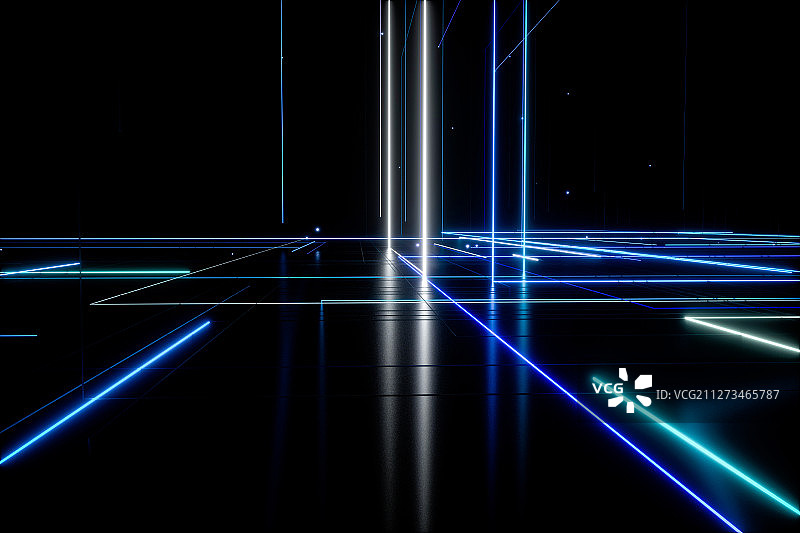 3D抽象科技线背景图片素材