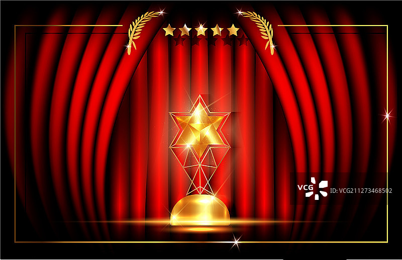 红色幕布好莱坞奢华模板概念图片素材