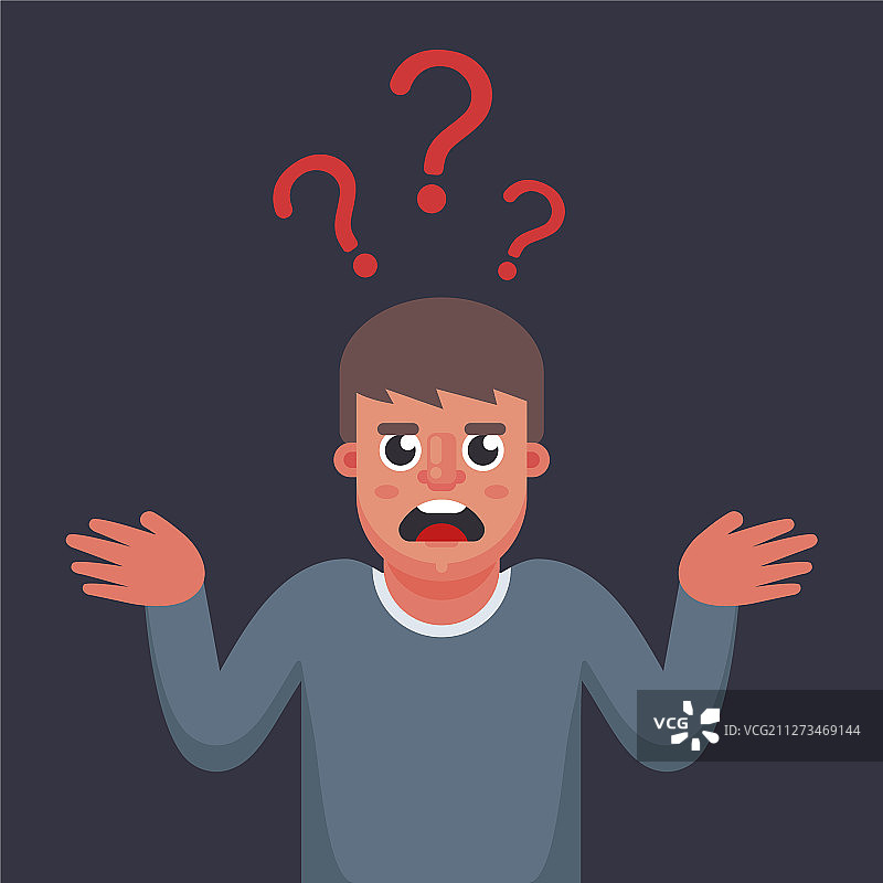 男人困惑，不知道答案图片素材