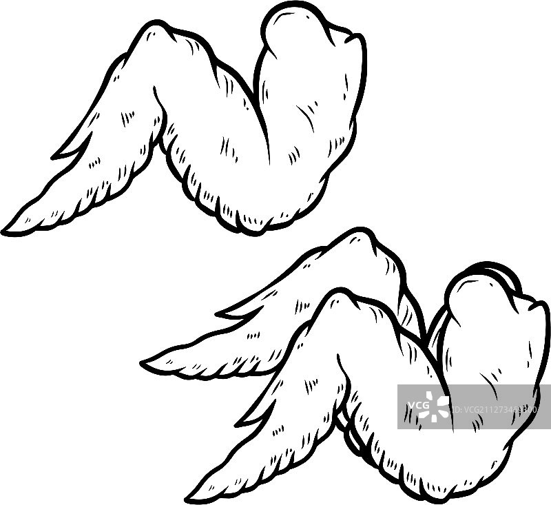 白色背景上的鸡翅设计元素图片素材