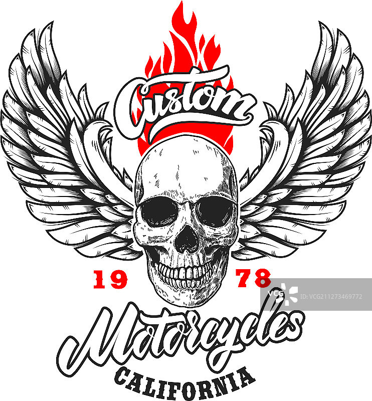 带翅膀的定制摩托车海报模板图片素材