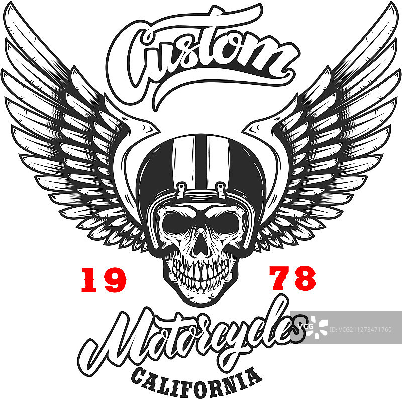 带翅膀的定制摩托车海报模板图片素材