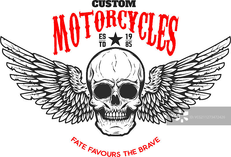 带翅膀的定制摩托车海报模板图片素材