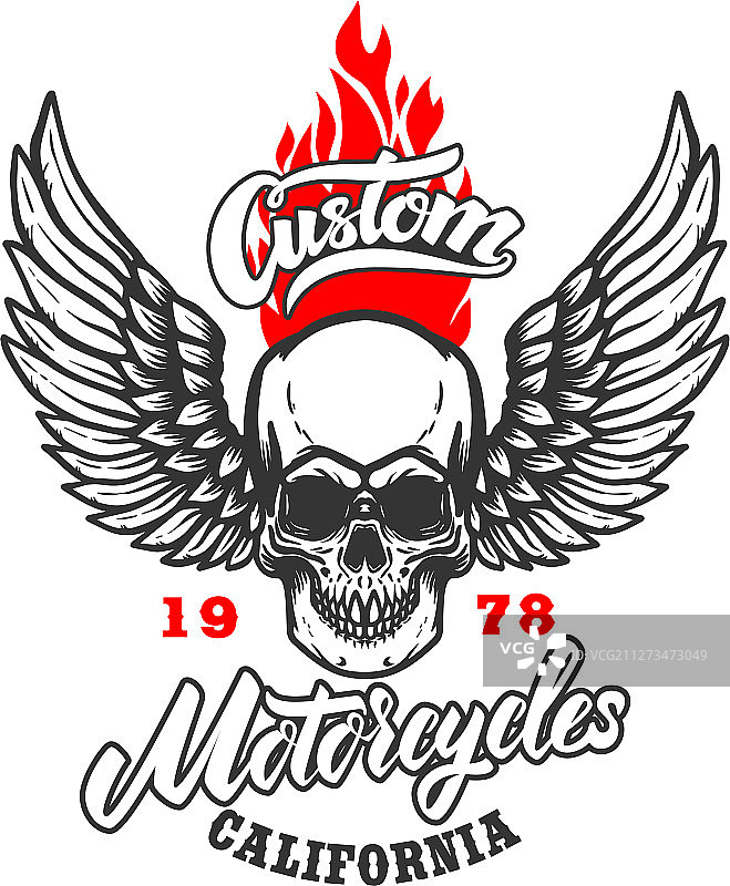 带翅膀的定制摩托车海报模板图片素材