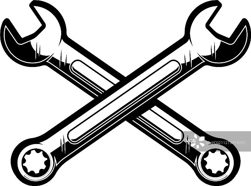 海报标志交叉扳手设计元素图片素材