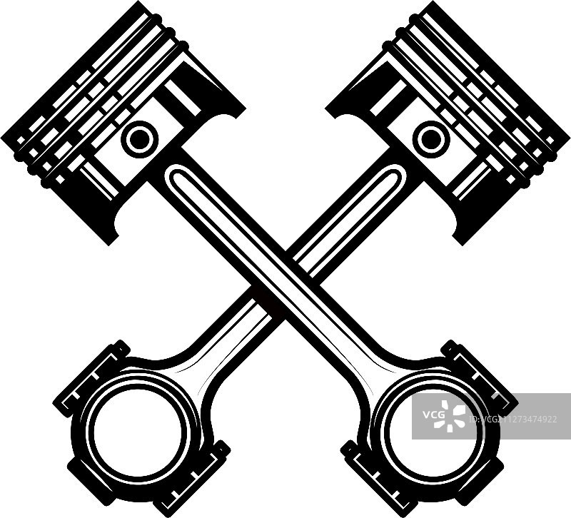 摩托车活塞交叉设计元素图片素材