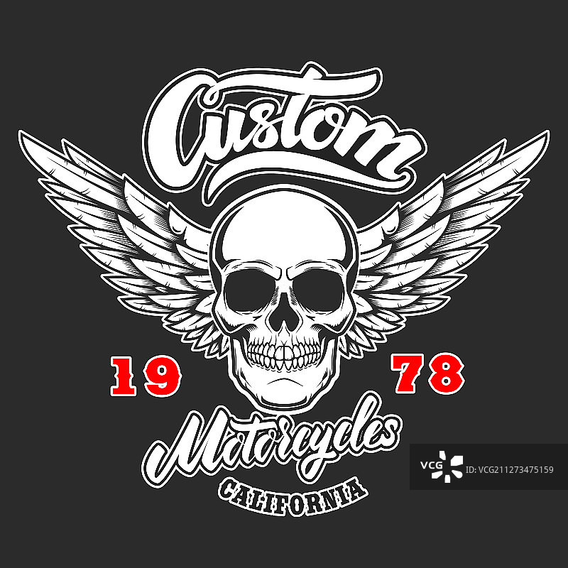 带翅膀的定制摩托车海报模板图片素材