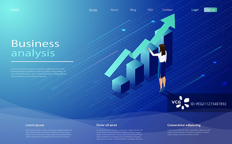 带有角色的商务分析概念banner图片素材