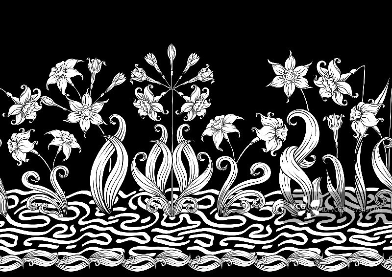 水仙花无缝背景图案图片素材