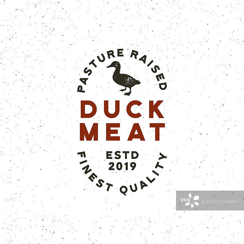 高级新鲜鸭肉标签复古风格肉类图片素材