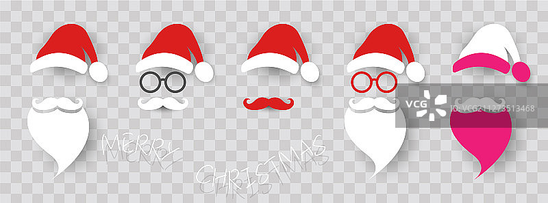 圣诞老人时尚潮人风格图标集图片素材