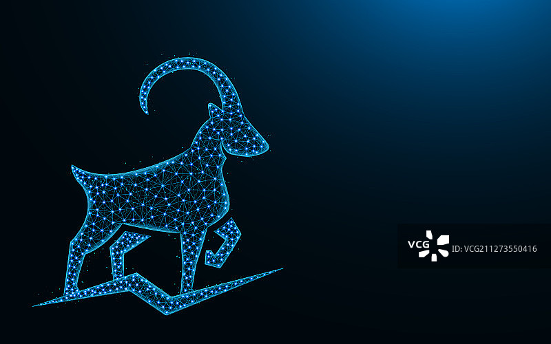 强壮的山羊低多边形设计动物图片素材