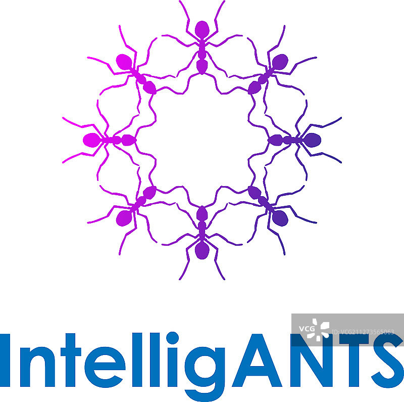 蚂蚁群聚成圆形标志设计图片素材