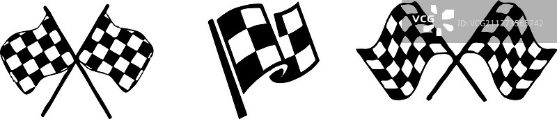 白色背景上的赛车旗帜图标图片素材