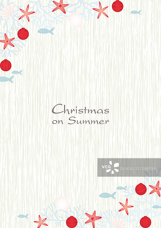 珊瑚圣诞球星鱼贝壳边框图片素材