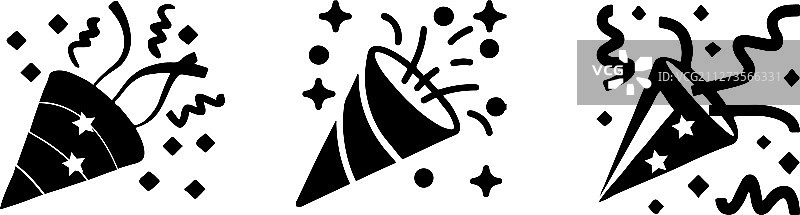 白色背景上的派对礼炮图标图片素材