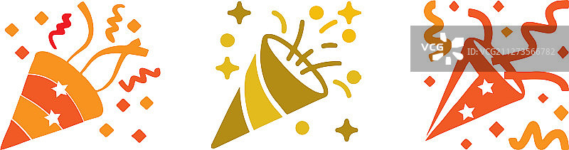 白色背景上的派对礼炮图标图片素材