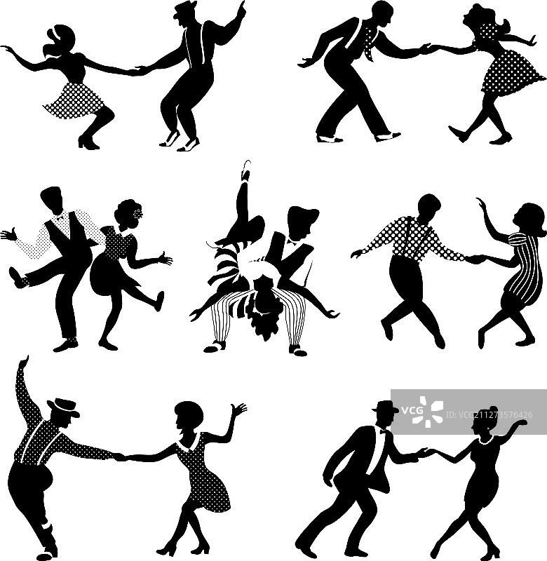 摇滚爵士舞情侣套装图片素材