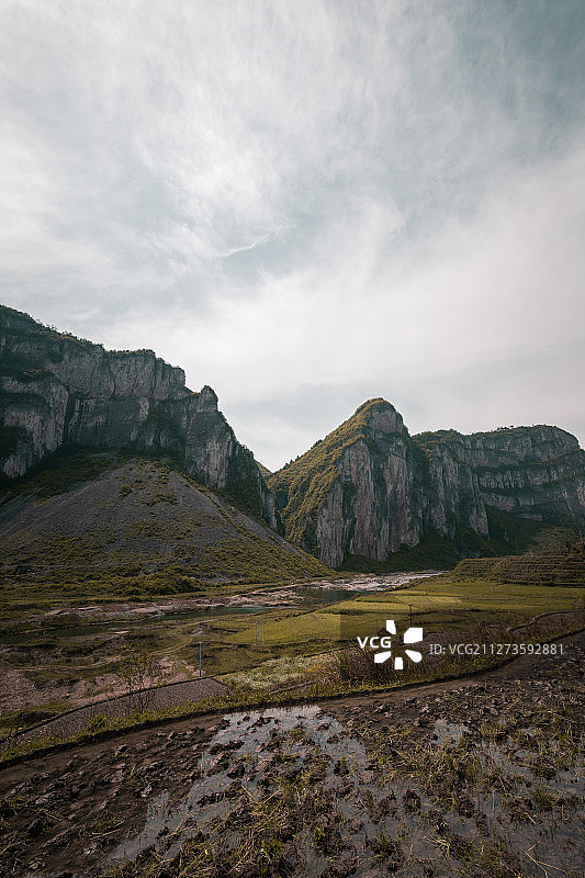 紫鹊界梯田是中国风景名胜区、自然与文化双遗产、水利风景名胜区图片素材